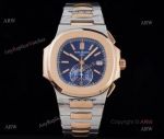 3K Factory Replica Patek Philippe Nautilus 5980 Rose Gold Blue Chronograph Watch